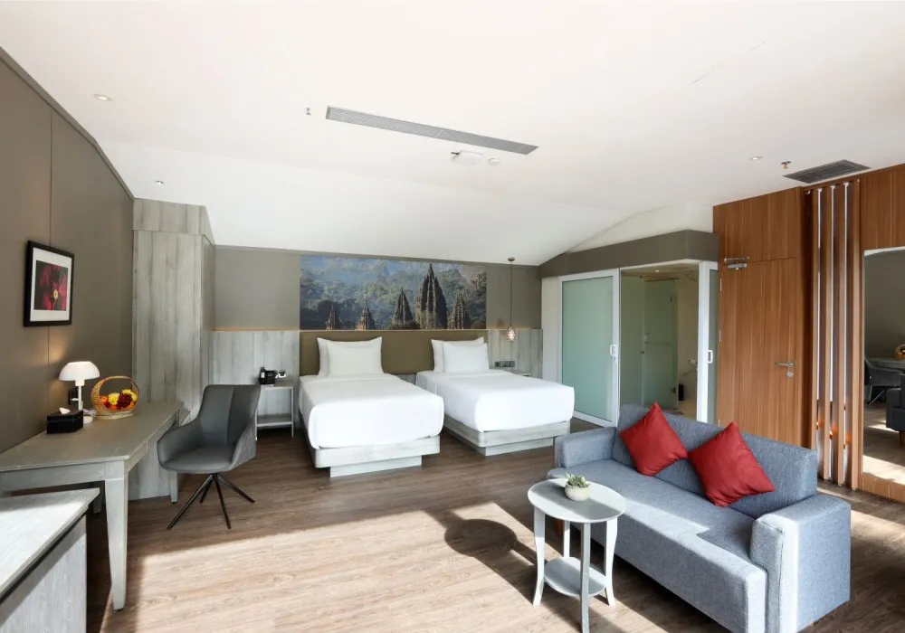 Ruang tamu sofa Cliff Villa Amaranta Prambanan Sleman Yogyakarta