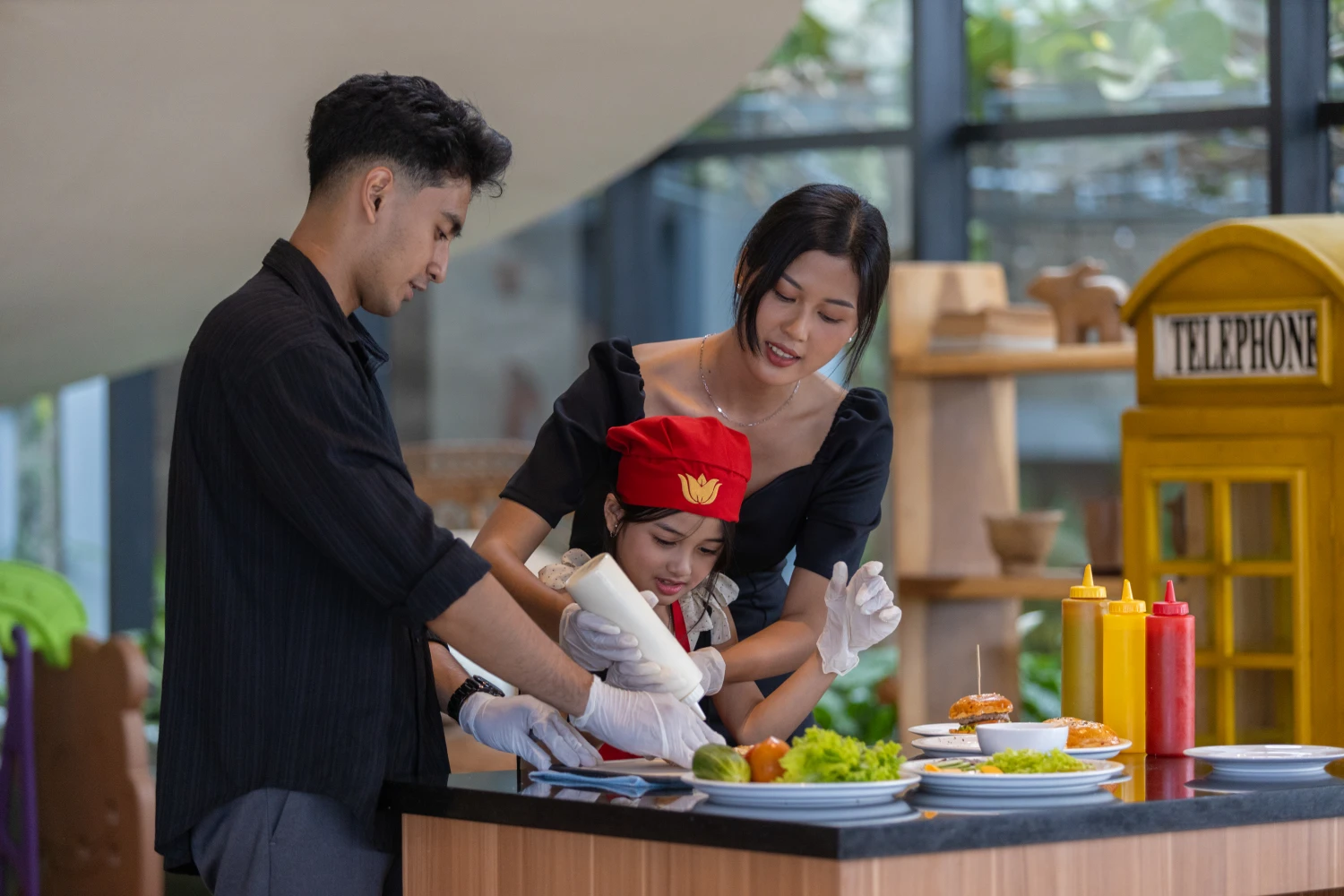 Kids cooking class activity at Amaranta Prambanan hotel Yogyakarta