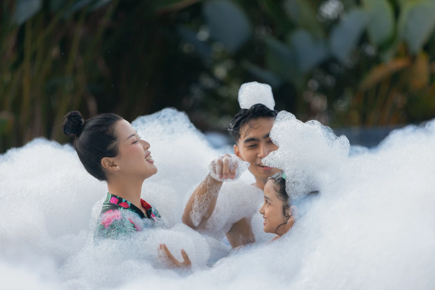 Sunset Foam Party at the pool of Amaranta Prambanan hotel Yogyakarta
